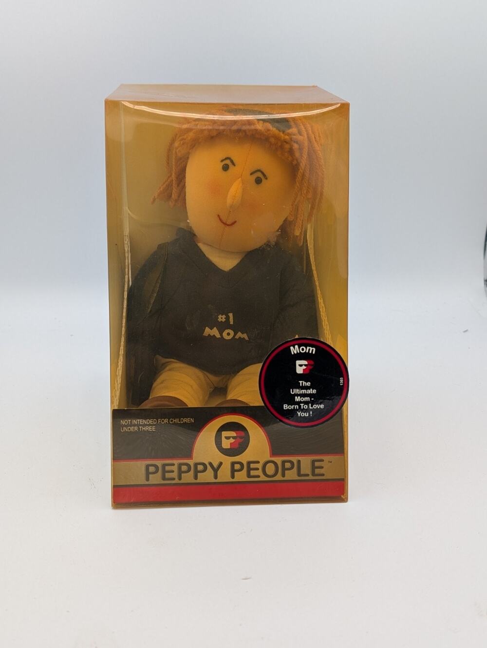 Peppy People #1 Mom Doll The Ultimate Mom-Born to Love You Purse Blue Shirt VTG